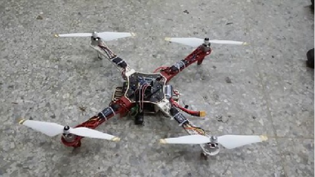 The fully-assembled quadcopter